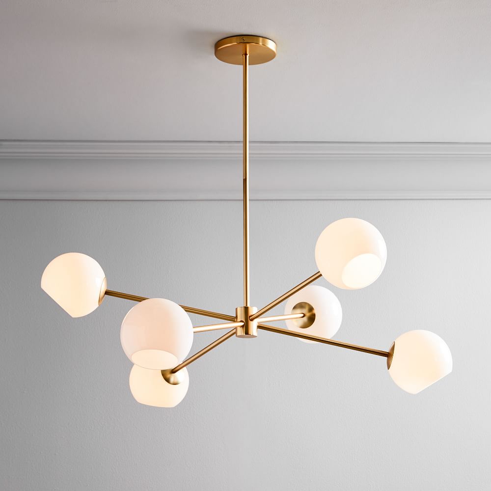 west elm milk glass chandelier