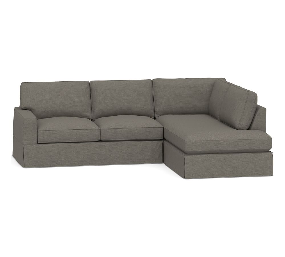 Pb Comfort Square Arm Slipcovered Left Sofa Return Bumper Sectional 