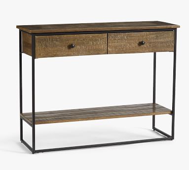 Mill Large Leather Coffee Table Cb2, Cb2 Mill Leather Console Table Review
