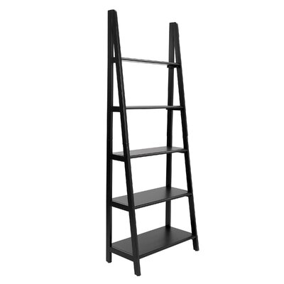 67 5 H X 19 W Wooden Storage Shelf, Stratford Black 5 Shelf Ladder Bookcase