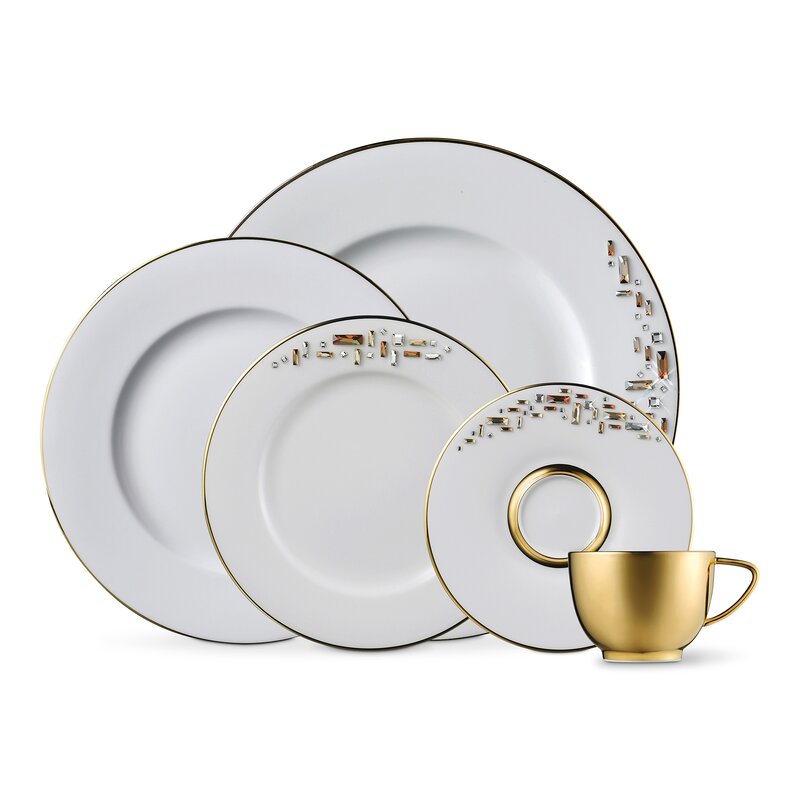 Prouna Diana 5 Piece Bone China Place Setting Set, Service for 1 ...