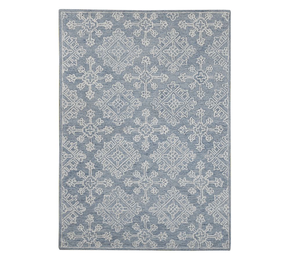 Avery Rug, 7'6" x 9'6", Sky Blue Pottery Barn Havenly