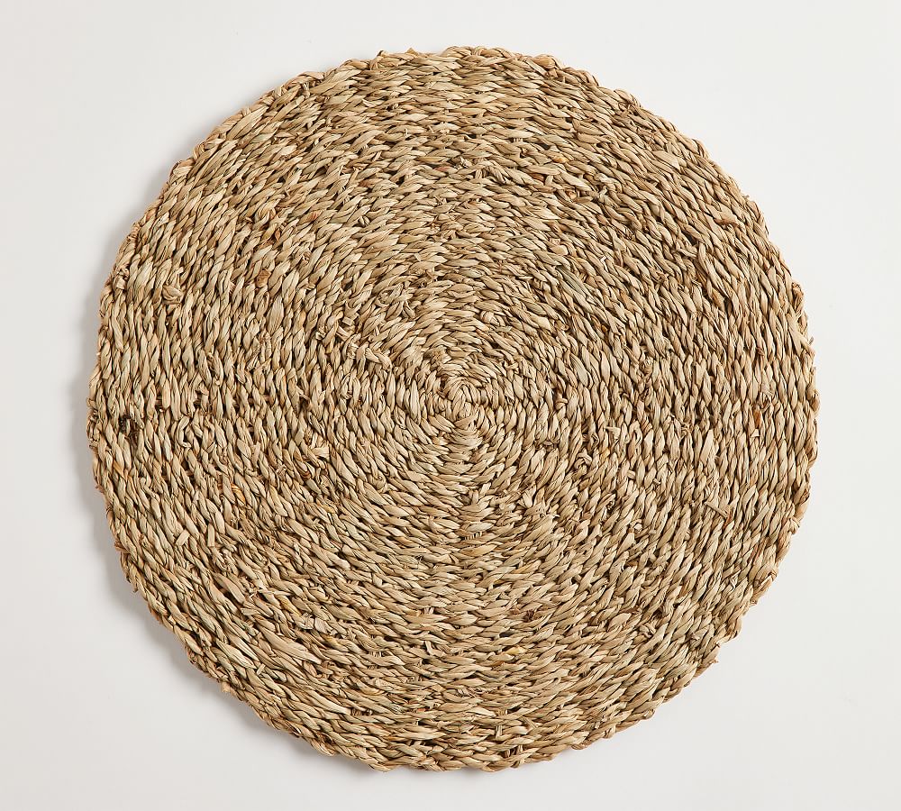 Mojave Handwoven Seagrass Charger Plate - Pottery Barn | Havenly