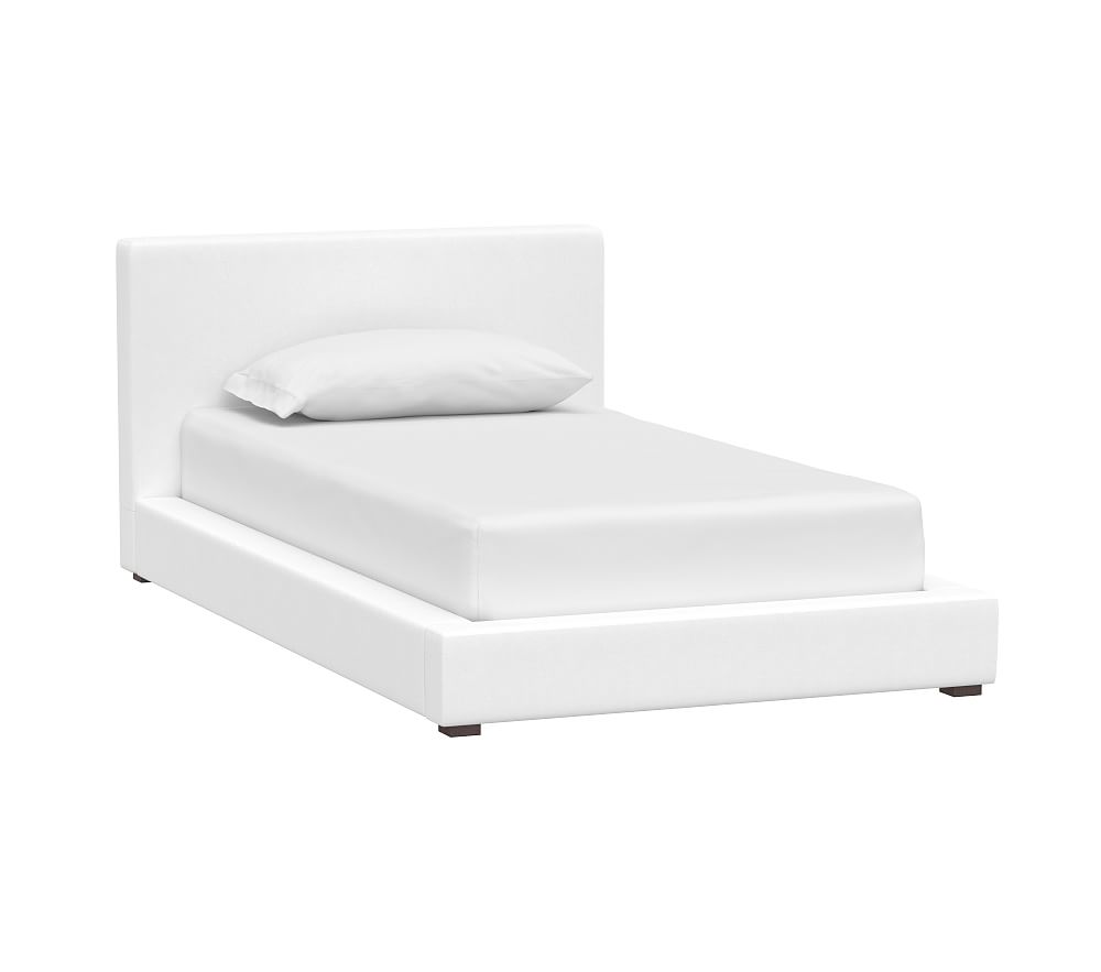 west elm x pbk Timo Upholstered Twin Bed, Linen Blend, White - Pottery ...