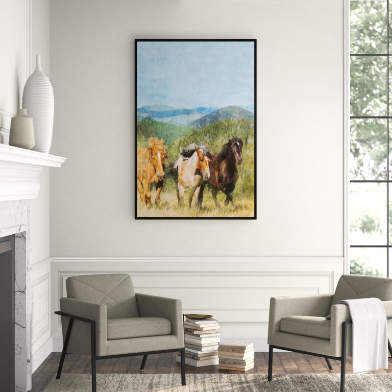 JBass Grand Gallery Collection '3 Paint Horses' Framed Painting on ...