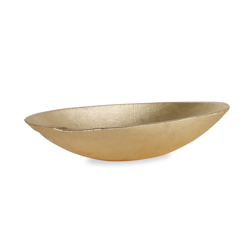 Kravet Levain Resin Oval Decorative Bowl Color Gold