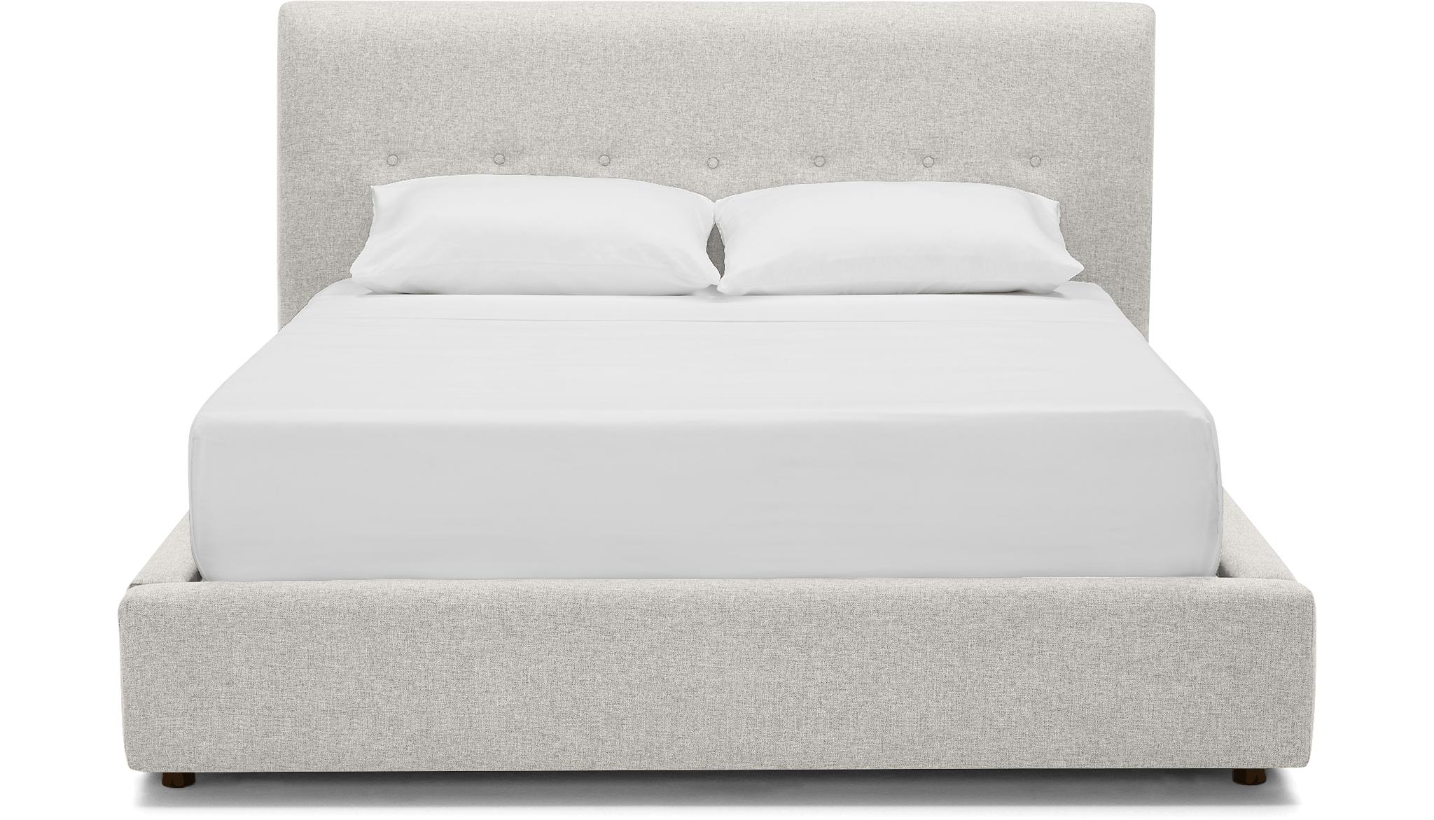 White Alvin Mid Century Modern Storage Bed - Tussah Snow - Mocha ...