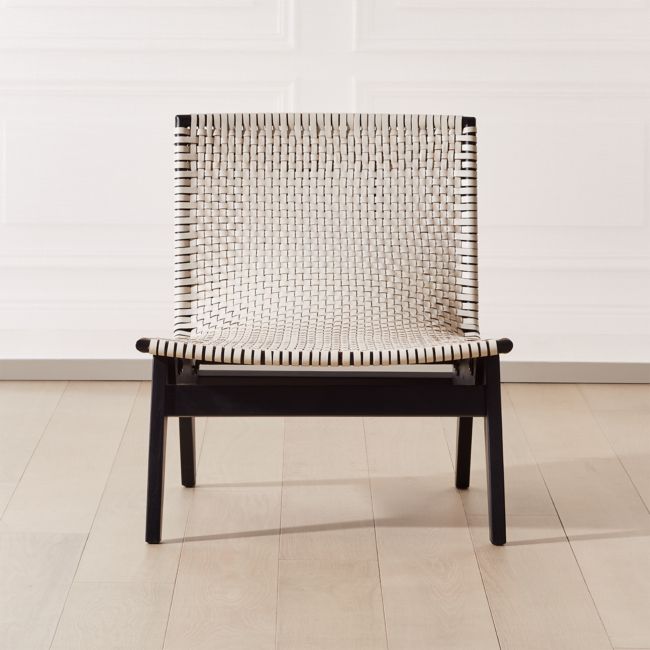 Cb2 woven outlet leather chair