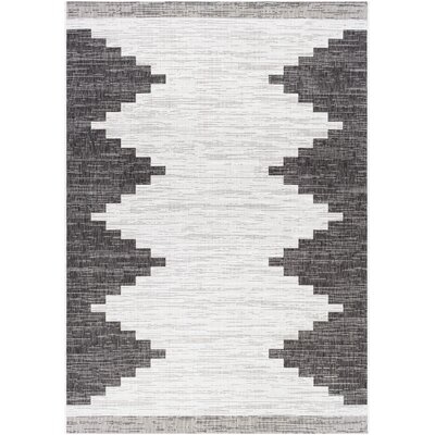 Mortimer Southwestern Charcoal Indoor/Outdoor Area Rug AllModern Rug Size: Rectangle 5'3 x 7'7