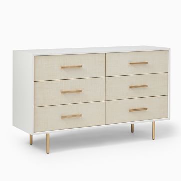 Margot Raffia 6-Drawer Dresser - West Elm | Havenly