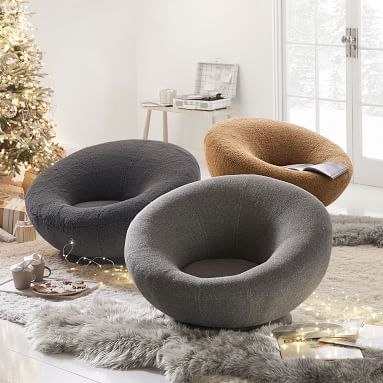 Faux fur groovy swivel chair hot sale