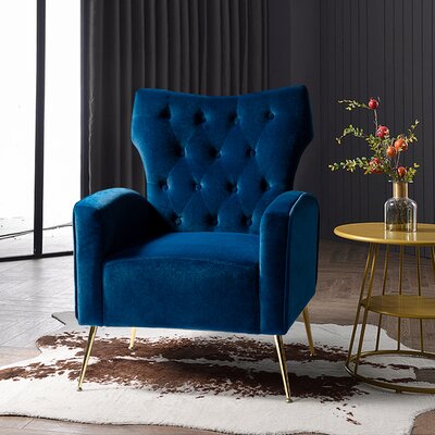 didonato velvet tufted upholstered armchair