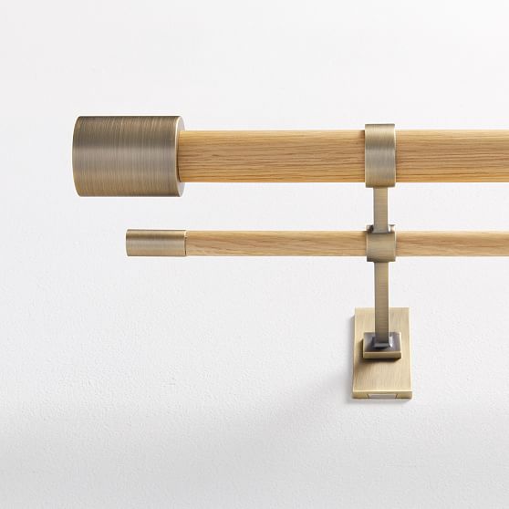 West Elm - Mid Century Double Rod Oak Brass Collection