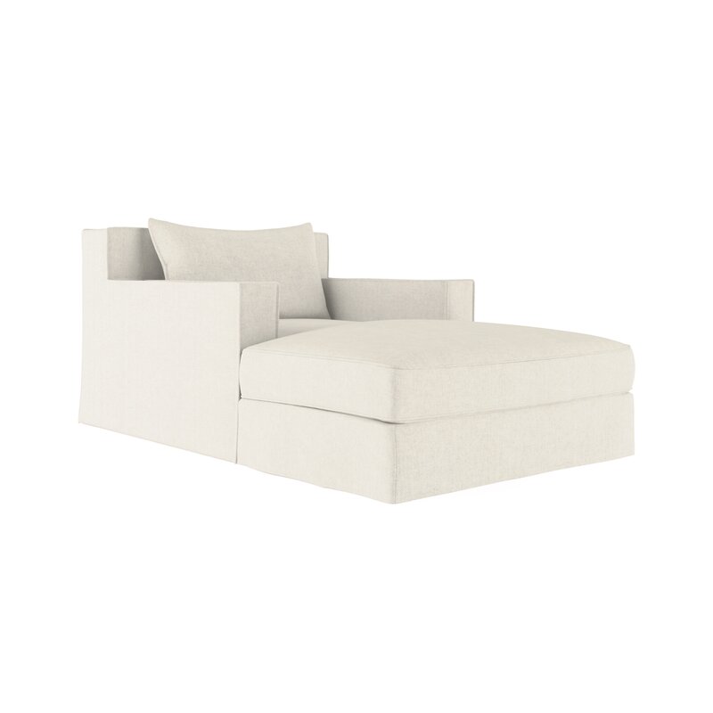 Tandem Arbor Beaton Linen Chaise Lounge Upholstery Color: Dark White ...