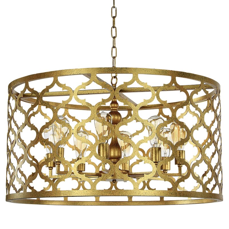 quatrefoil drum chandelier