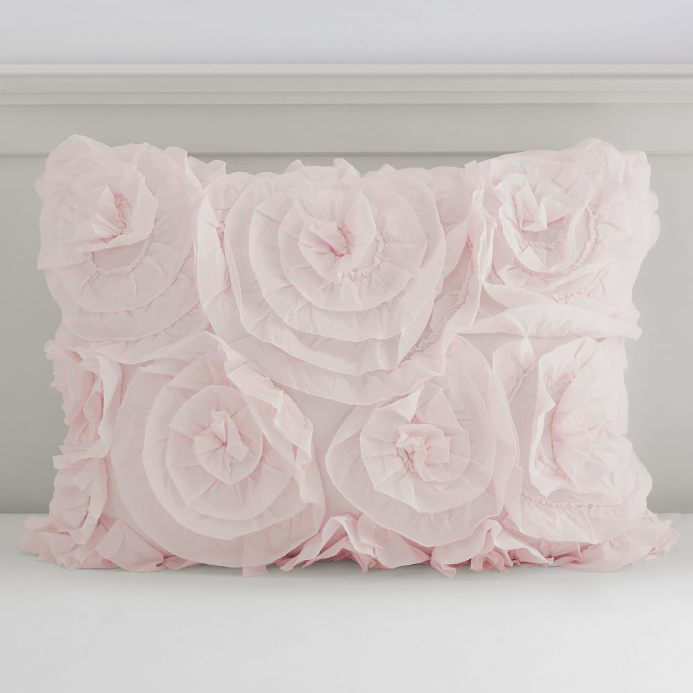 Monique Lhuillier Rosette Standard Sham, Blush - Pottery Barn Teen ...