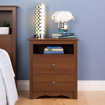 leachville tall 2 drawer nightstand