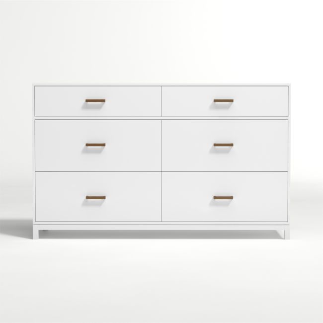 Parke White Wood 6Drawer Kids Dresser Crate and Barrel Havenly