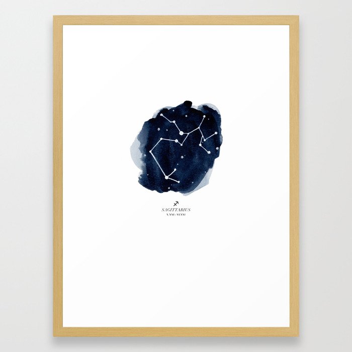 Zodiac Star Constellation Sagittarius Framed Art Print By The Aestate Conservation Natural 0305