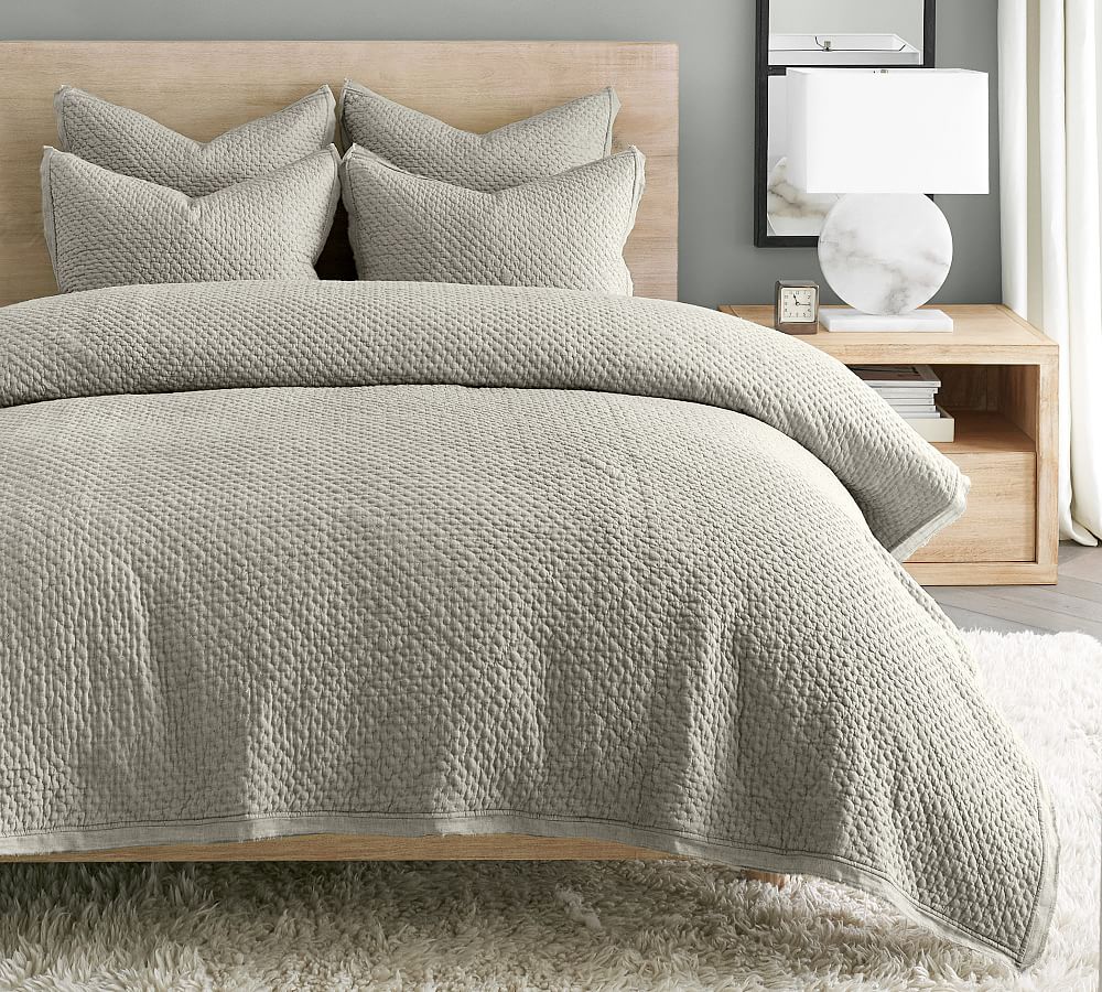 Eucalyptus Cotton Melange Quilt, Full/Queen - Pottery Barn | Havenly