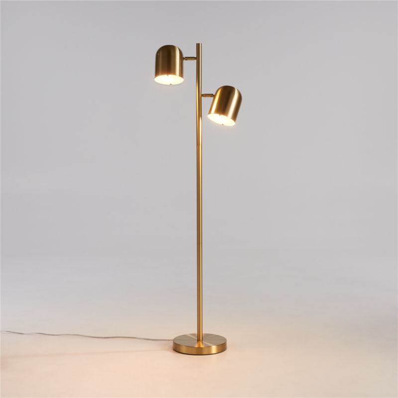 Glass Spotlight Floor Lamp, Clear & Gold - Pottery Barn Teen | Havenly