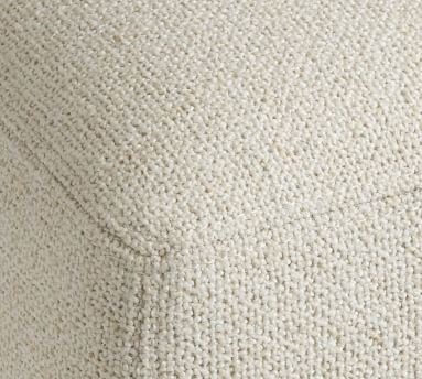 Universal Upholstered Cube, Performance Boucle Oatmeal - Pottery Barn ...